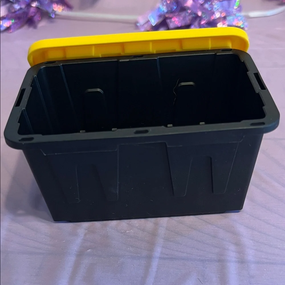Mini Yellow and Black Storage Bin